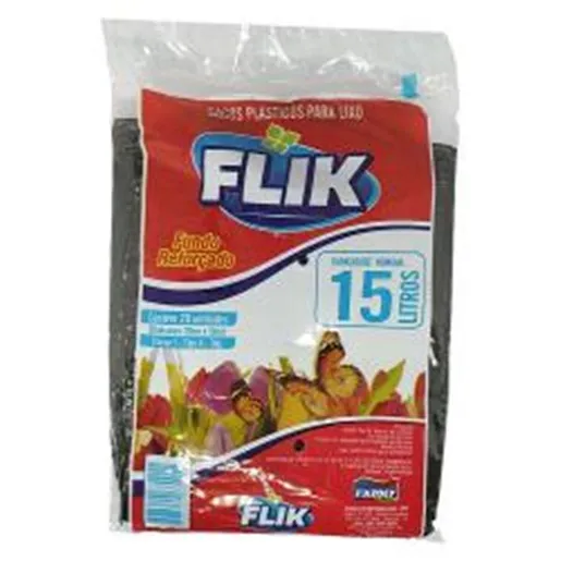 SACO LIXO FLIK PRETO 15L 20X1